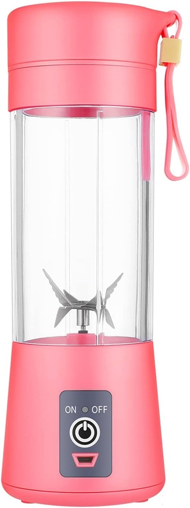 Portable Home Orange Press Fruit Juicer Cup Popular Electric USB Blender Rechargeable Travel Compact Electric Juicer Travel-Size Fruit Juicer Handheld Mixer Small Kitchen (Pink)