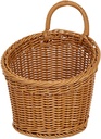 Small Hanging Wicker Basket,Fruit Basket for Kitchen,Hanging for Organizing,Kitchen Wall for Bread Onion Garlic Fruit Vegetable and Storage