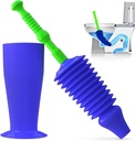 Luigi's World's Best Plunger - Unclogger Tools for Unblocking Toilet - Heavy Duty Plungers with Unique Unblocker Design - Remover Tool to Unblock Toilet Blockage - Blue and Green