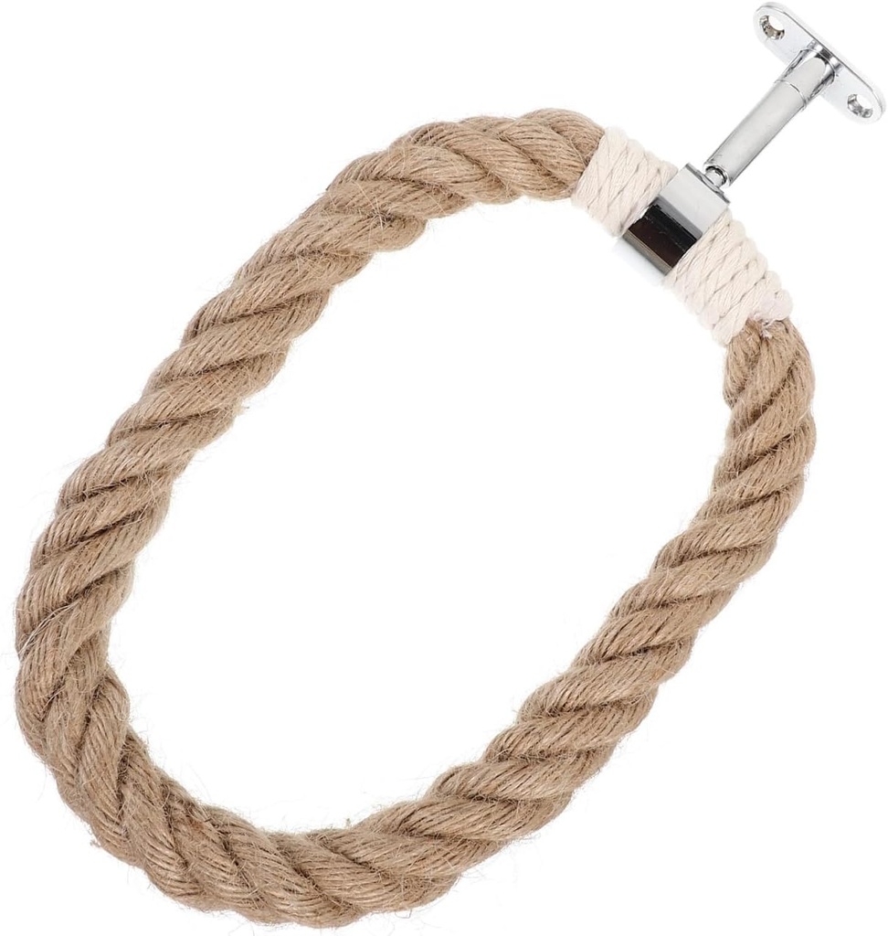 Home Decor Wall Mounted Towel Ring Jute Rope Toilet Paper Holder Rustic Towel Rack Hand Towel Hanger Farmhouse Hand Towel Holder for Bathroom Kitchen Bathroom Decor