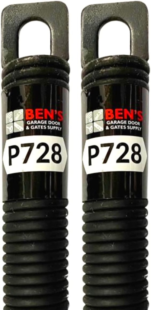 Ben's 2PCS P728 28-Inch Plug-End Garage Door Spring (.177 inches #7 Wire), Black