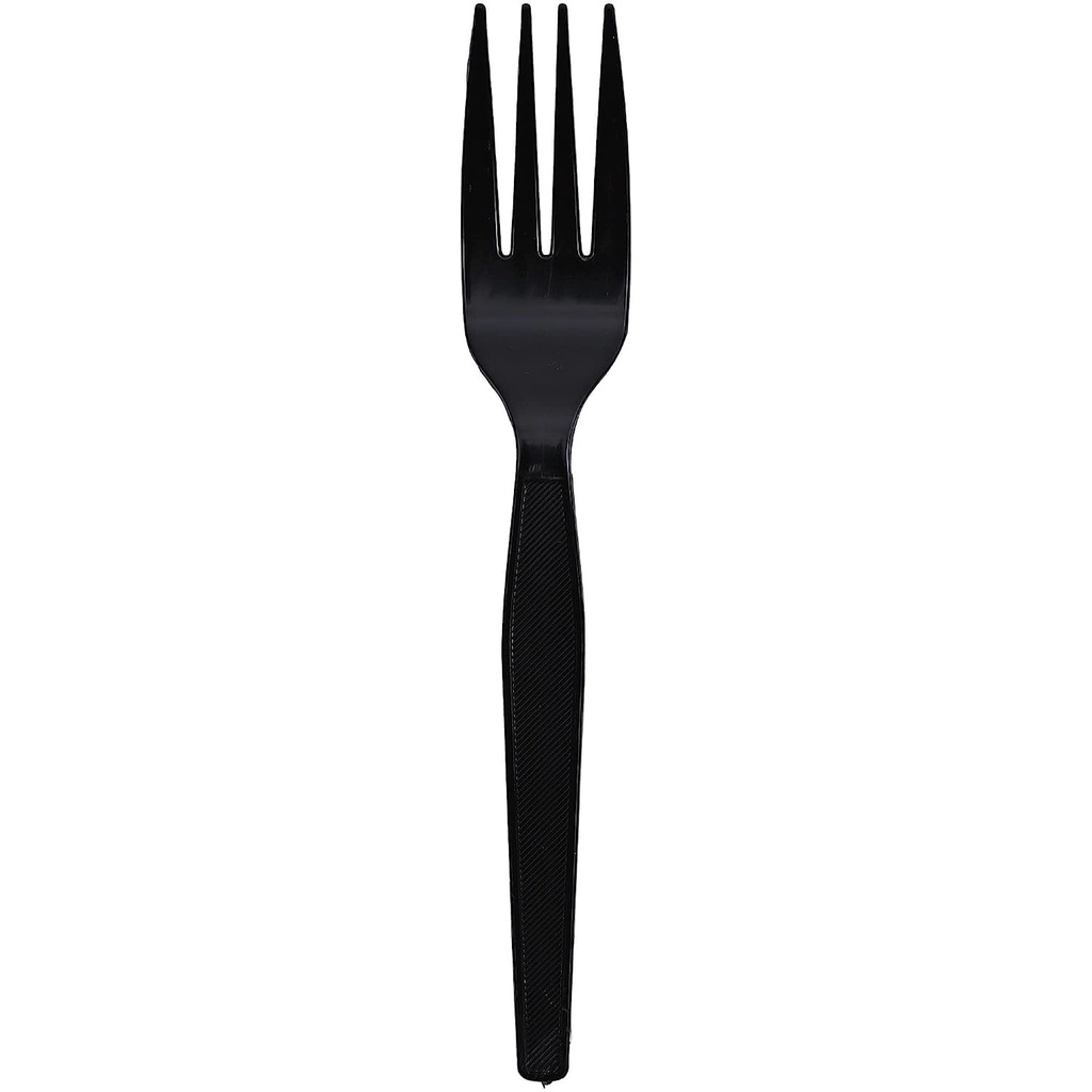 Genuine Joe Heavy Weight Plastic Fork, Black, 1000 Count