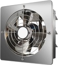 Stainless Steel Adjustable Speed Exhaust Fan, 10/12inch Square Kitchen Exhaust Fan Powerful Fume Extractor, Window Type Ventilation Fan with Switch (Size : 12inch)