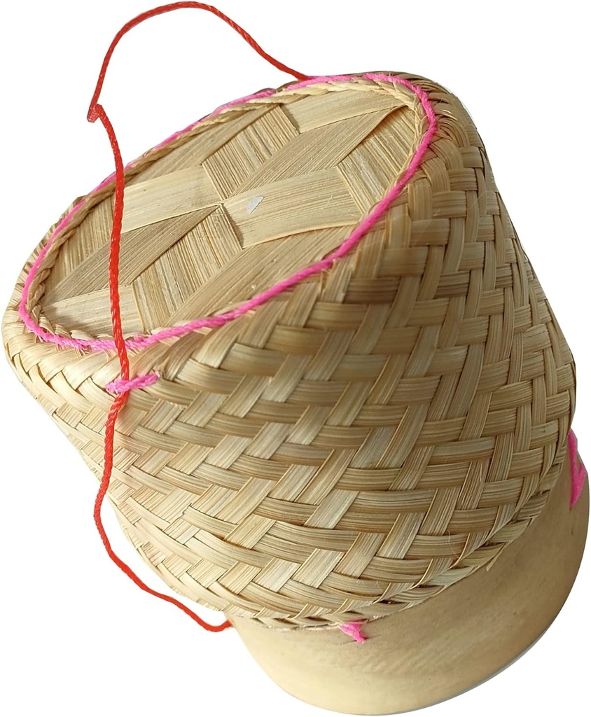 Sticky Rice Basket Kratip Small Handmade Natural White Orchid Bamboo Basket Steamer Kitchen in Thailand Laos Keep Warm for Restaurant by Heavens Tvcz