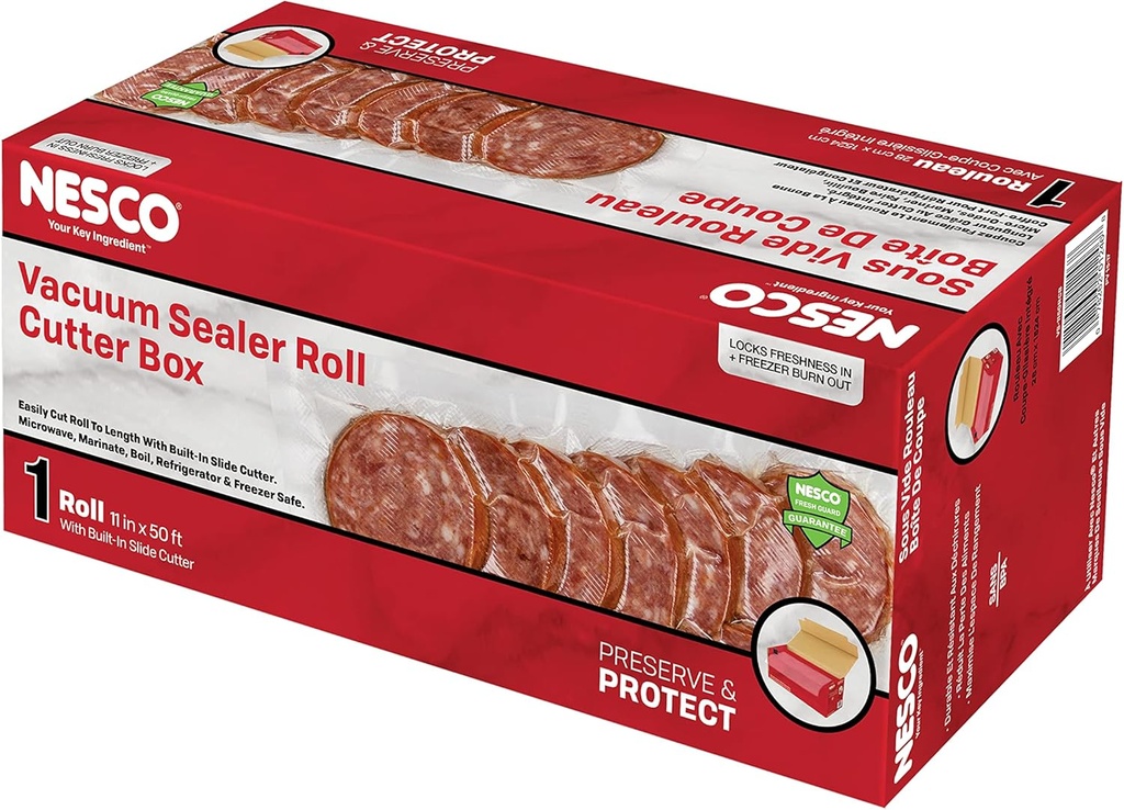 Nesco Vacuum Sealer Cutter Box with 50' of Heavy Duty Vacuum Sealer Roll 11" x 50'