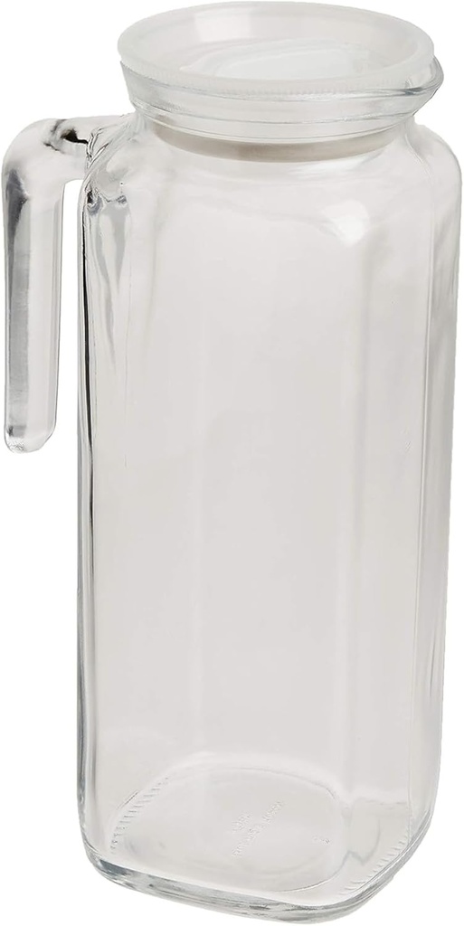 Bormioli Rocco Glass Frigoverre Jug With Airtight Lid 33.75oz : Clear Pitcher With Hermetic Sealing, Easy Pour Spout & Handle – For Water, Juice, Iced Coffee & Iced Tea