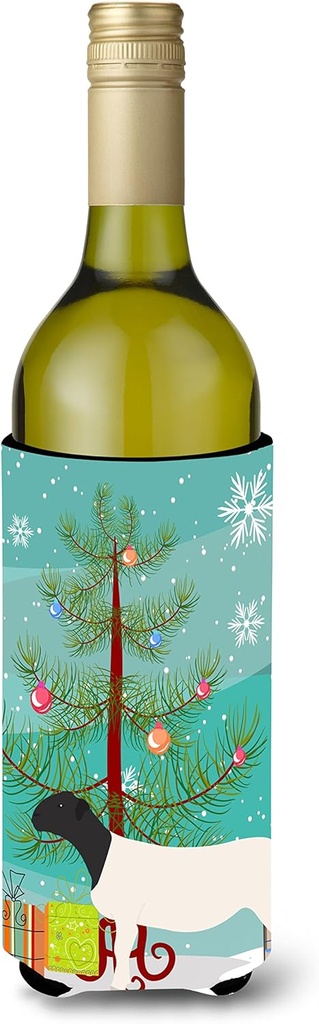 Caroline's Treasures BB9345LITERK Dorper Sheep Christmas Wine Bottle Hugger, Teal Bottle Cooler Sleeve Hugger Machine Washable Collapsible Insulator Beverage Insulated Holder