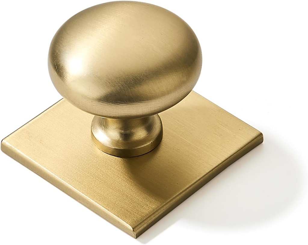 khtumeware 10 Pack 1-1/2 Inch Diameter Champagne Bronze Cabinet knobs with Backplate,Satin Brass Vintage Backplate for Cabinet knobs and Drawer knobs, Bi-Fold Door Knobs