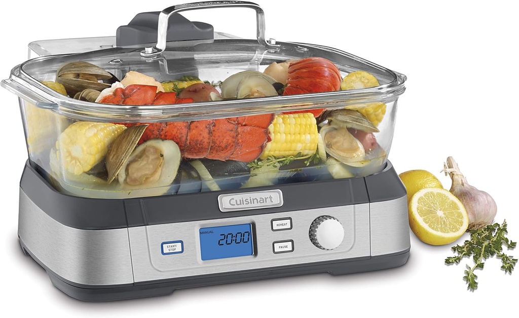 Cuisinart STM-1000 Digital Cook Fresh Digital Glass Steamer, Stainless Steel