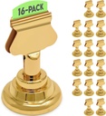 Table Number Holders (16pc) Premium Gold Metal Place Card Holders for Wedding Party Table Decor Card Holder (1.7 inch tall)