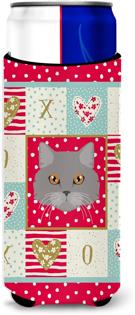 Caroline's Treasures Brazilian Longhair Cat Ultra Hugger for slim cans cold-beverage-koozies, Multicolor