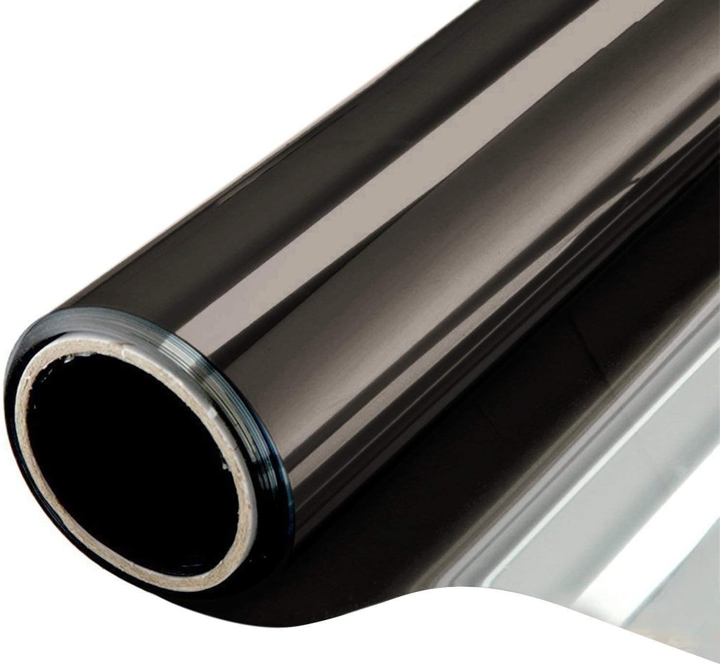 WPCTEV Window Film One Way Mirror Tint Vinyl Daytime Privacy Static Non-Adhesive Decorative Heat Control Anti UV Window Covering for Home and Office Black Silver 6 Mil 17.5 Inch x 6.5 Feet