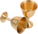 Kichvoe Brass Chalice Cups, 2pcs Mini Wine Goblets Vintage Communion Cup Whiskey Glasses Wine Tumblers for Altar Church Communion Decorations，2.16X1.61X1.61in