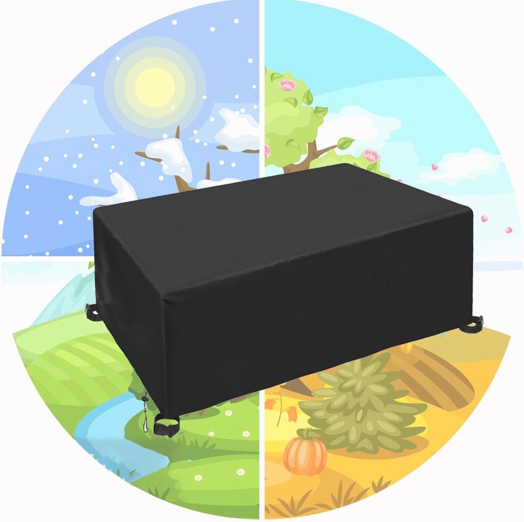 Square Outdoor Table Cover 146x84in Cover for Outside Patio Furniture,Outdoor Patio Furniture Covers Xl for Prevents Water Snow Pooling,Backyard Furniture Use 146x84x39in/370x214x100cm/LxWxH