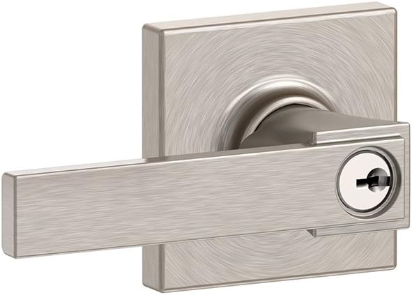 Schlage F51A NBK 619 COL Northbrook Lever with Collins Trim, Satin Nickel