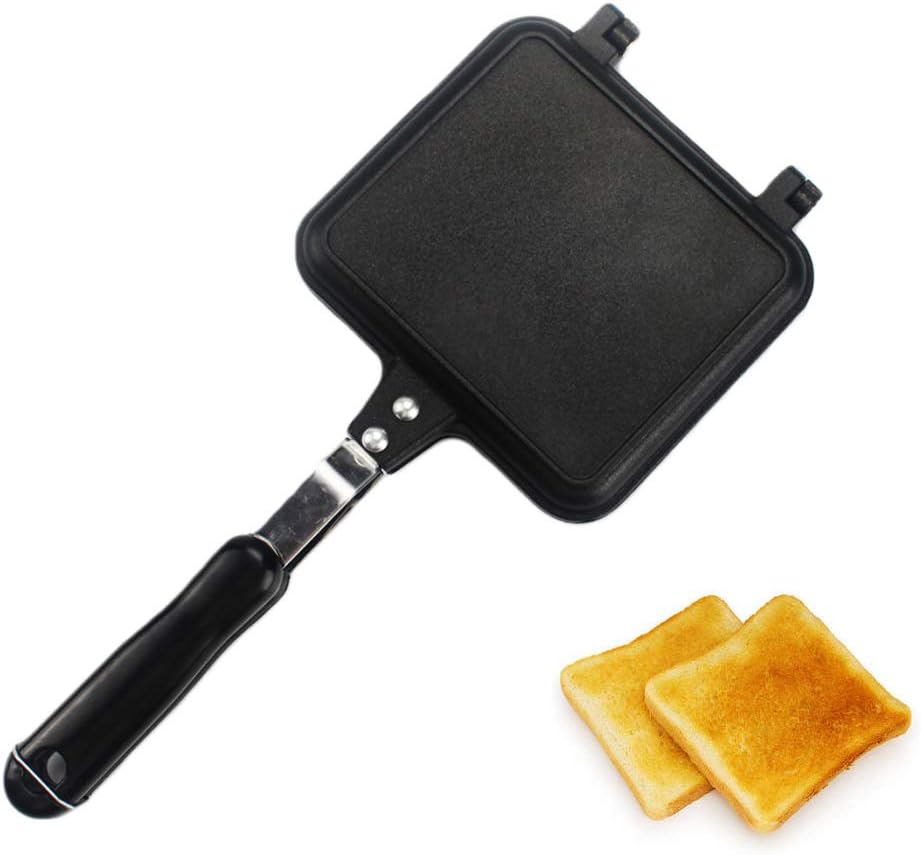 Sandwich Frying Pan Double Side, Nonstick Toaster Mold Omelette Egg Breakfast Maker, Griddle Pan for Bread Toast Waffles, Kitchen Camp Gift
