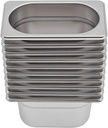10 PCS Stainless Steel Steam Table Pan, 1.5L Commercia Pan,1/9 Size x 4" Deep Catering Food Trays for Home kitchen