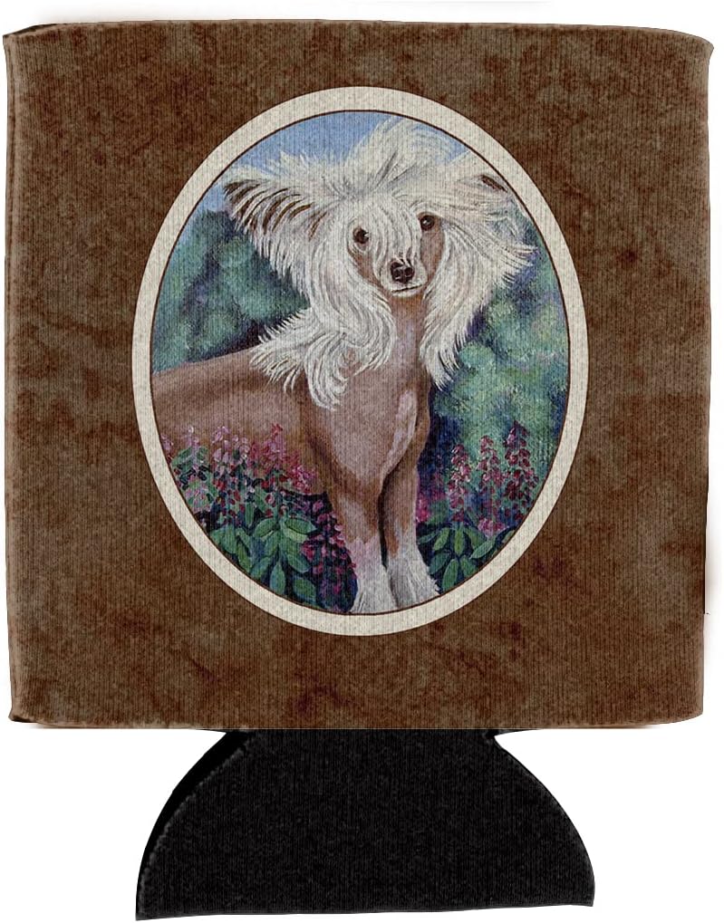 Caroline's Treasures 7052CC Chinese Crested Can or Bottle Hugger Cooler Washable Drink Sleeve Collapsible Beverage Insulated Holder, Can Hugger, Multicolor