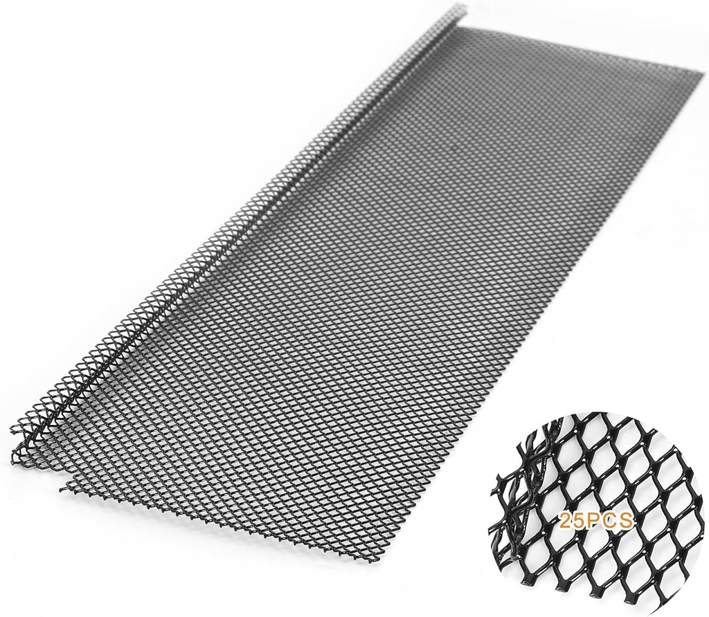 Blulu 25 Pcs Lock in Gutter Guard 6 Inch x 75 ft Stainless Steel Micro Mesh Leaf Gutter Screens Protection Covers Fit 4", 5" and 6" K Style