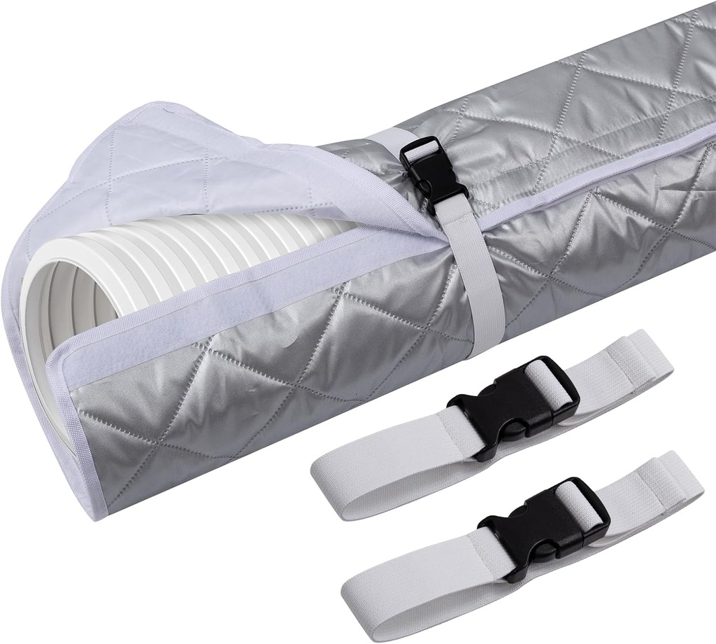 Portable Air Conditioner Hose Cover Wrap,Quilting AC Insulated Hose Cover Wrap with 2 Adjustable Buckle Straps,Universal Air Conditioner Hoses Sleeve for 5.9" Diameter Exhaust Hoses Tube