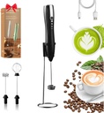 Milk Frother for Coffee – 2in1 Handheld Electric Foam Maker with Stainless Steel Whisk, Portable & Powerful, Drink Mixer Handheld Electric Stirrer for Latte, Cappuccino, Matcha, Almond Milk, Protein