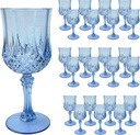 24 PCS Blue Plastic Wine Glasses,Reusable Plastic Wine Glasses,Blue Goblet Glass,Durable and Sturdy Cups Can Be Used for Various Parties Such as Weddings!