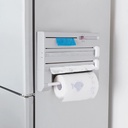 6 In 1 Plastic Wrap Organizer With Cutter,Food Dispensers Wall Mounted Non-porous Plastic Packaging Cutting Machine Suitable For Food, Fruit And Vegetable Packaging In Kitchens,supermarkets,restaurant