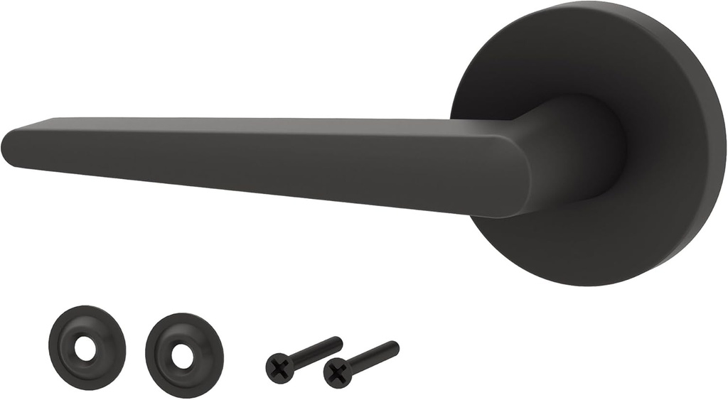 Okun Halo Dummy Door Handle – 1 Pack, Reversible, Non-Turning Lever for Closet, Pantry, or Hallway Doors – Matte Black Finish