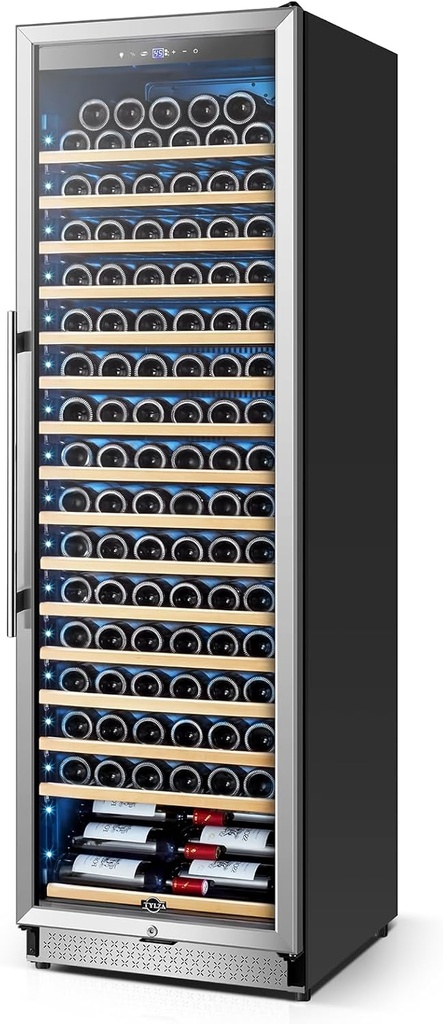 Tylza Wine Fridge 24 Inch, 189 Bottles Large Wine Cooler Refrigerator, Built-in or Freestanding Tall Wine Cooler Commercial with Upgraded Compressor, Low Noise, Fast Cooling