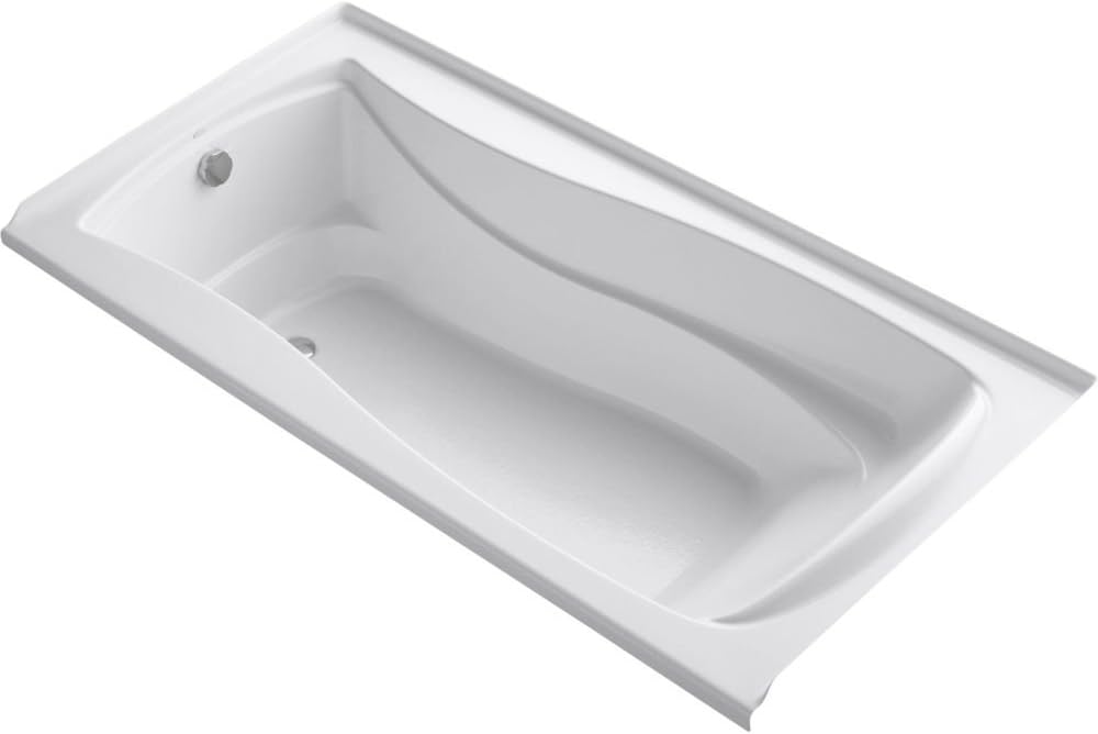 Kohler K-1259-L-0 Alcove Acrylic Bathtub w/Tile Flange & Drain White