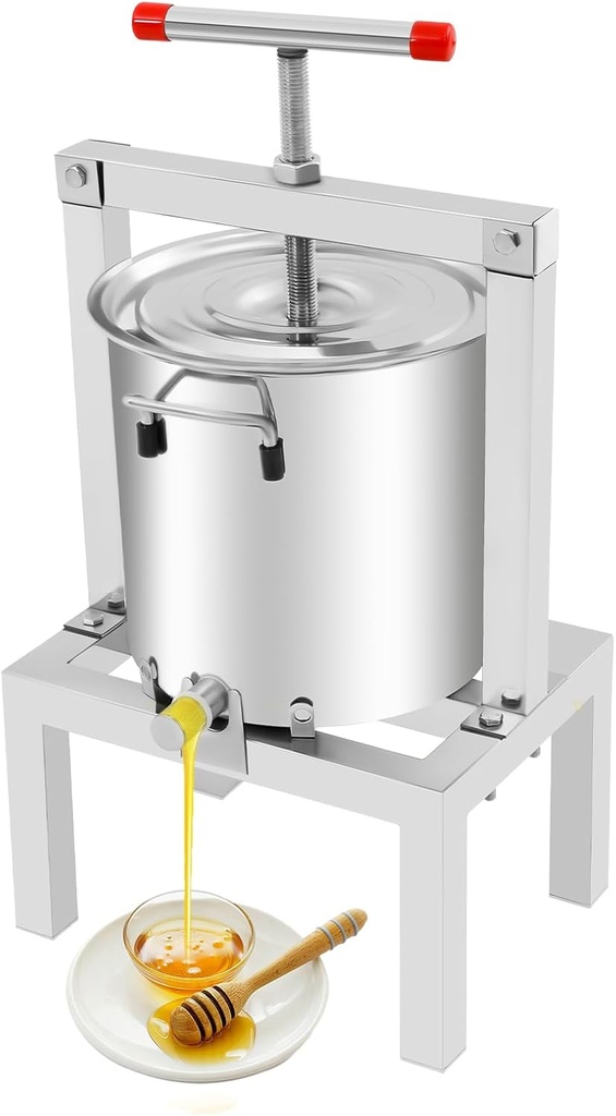 Fruit Wine Pressfruit Wine Press,2.6 Gallon Stainless Steel Barrels Press Machine for Juice Good Filtering Effect Cheese&Tincture&Herbal Press for Making Wine Or Juice From Honey, Fruits, Vegetables