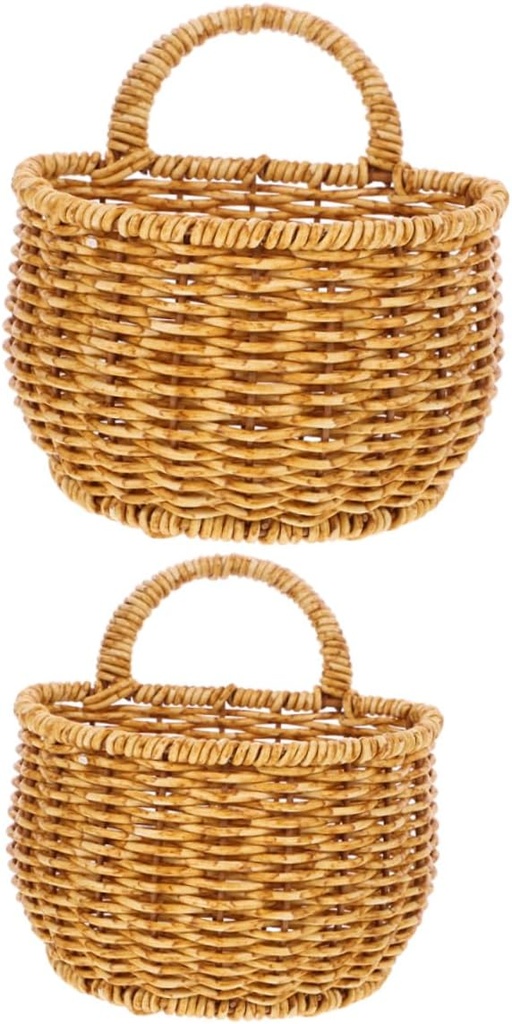 Ciieeo Handwoven Woven Storage Basket for Wall Decorative Hanging Organizer for Garlic Onions and Vegetables for Kitchen Space-saving for Home Organization