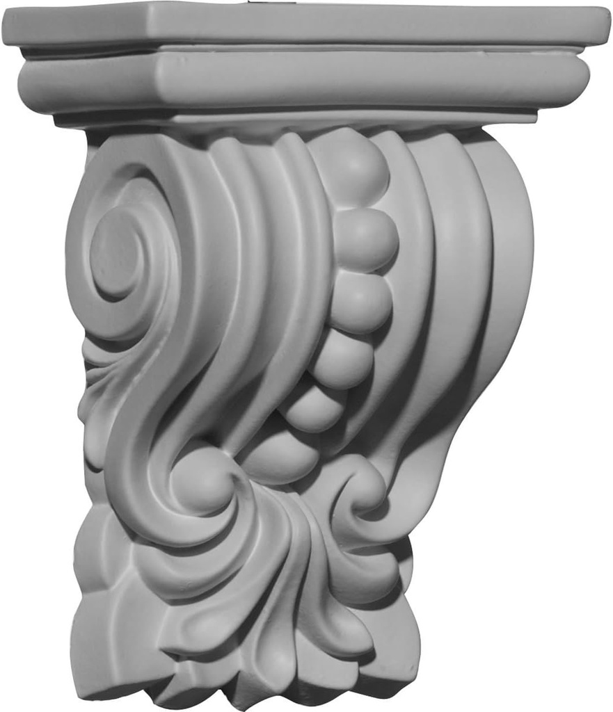 Ekena Millwork COR04X02X05PA 4 3/8-Inch W x 2 1/2-Inch D x 5 5/8-Inch H Palmetto Beaded Corbel