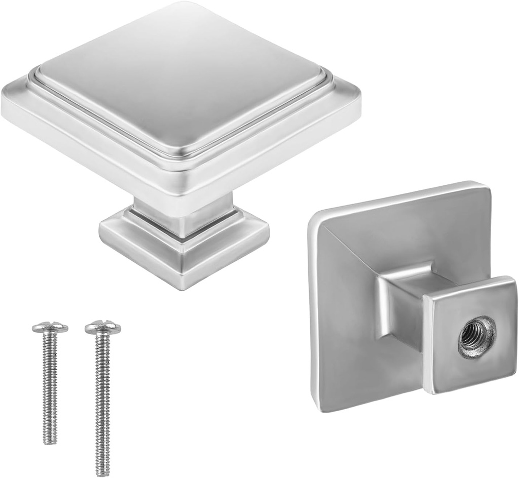 Silver Cabinet Knobs - Silver Drawer Knobs - 10 Pack Closet Door Knobs - Kitchen Cabinet Knobs - Kitchen Knobs for Cabinets and Drawers - Bedroom Door Knobs - Cupboard Knobs for Modern Home, Furniture
