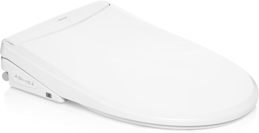 Brondell Thinline T44-EW Swash Electric Bidet Toilet Seat With Thin Profile, Heated,Remote Control, Oscillating Stainless Steel Nozzle, Warm Air Dryer, Night Light, Gentle Close Lid, Elongated
