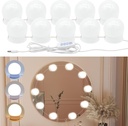 LED Vanity Lights for Mirror,Bathroom Vanity Light with 10 Dimmable Bulbs,Adjustable 3 Colors & 10 Level Brightness,Vanity Lighting Fixtures,Mirror Lights Stick on for Makeup Table Dressing Room