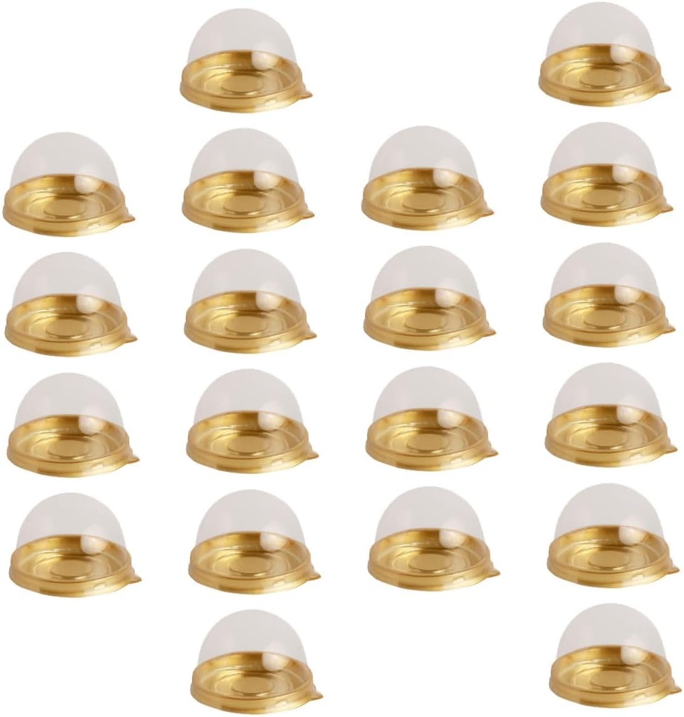 Egg Yolk Packaging Box Set 100pcs Clear Plastic Suction Cup Cake Boxes for Bakery Dessert