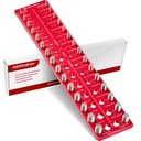 Thread Checker, 30 Nut and Bolt Thread Checker, Bolt Size and Thread Gauge 15 Standard & 15 Metric, Bolt Size Finder, Wall-Mountable Bolt Thread Identifier Gauge with Inch & CM Ruler