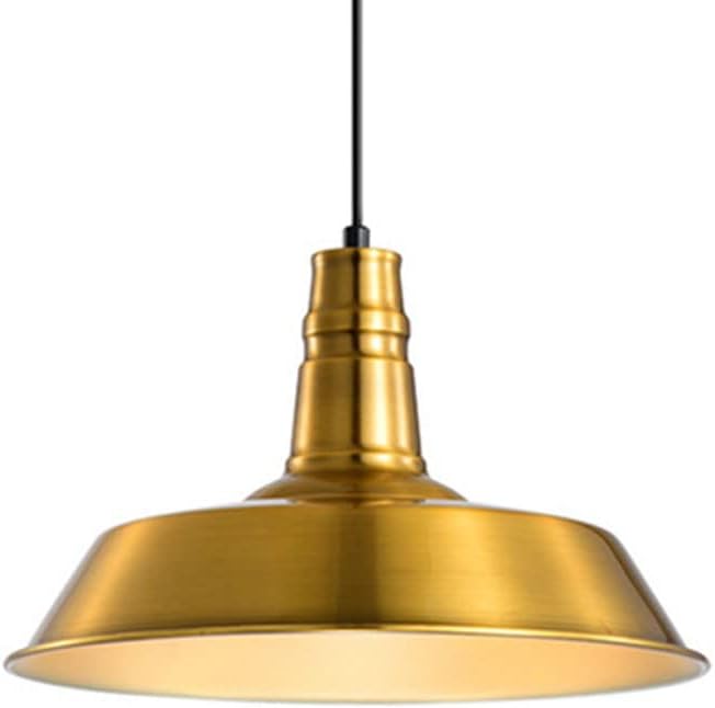 Vintage Gold Pendant Light Metal Hanging Lamp with Adjustable Cord Barn Hallway Ceiling Mounted Light in E26/E27 Lamp Classic Rustic Restaurant Bistro Suspension Lamp