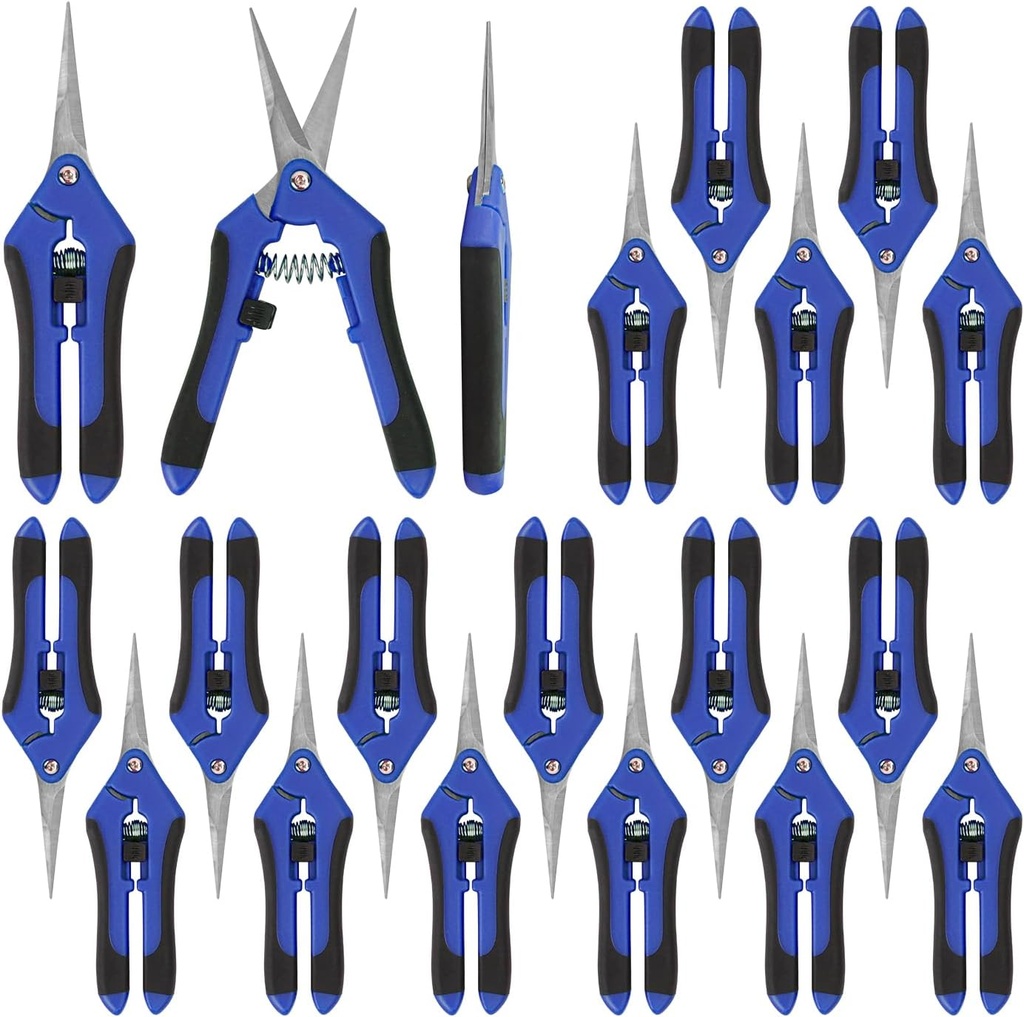 20 Pack 6.5 Inch Garden Pruning Scissors, Hand Pruner with Stainless Steel Blades, Sharp Point Gardening Shears Cutter, Gardening Pruning Shear, Supplies & Accessories(Blue)