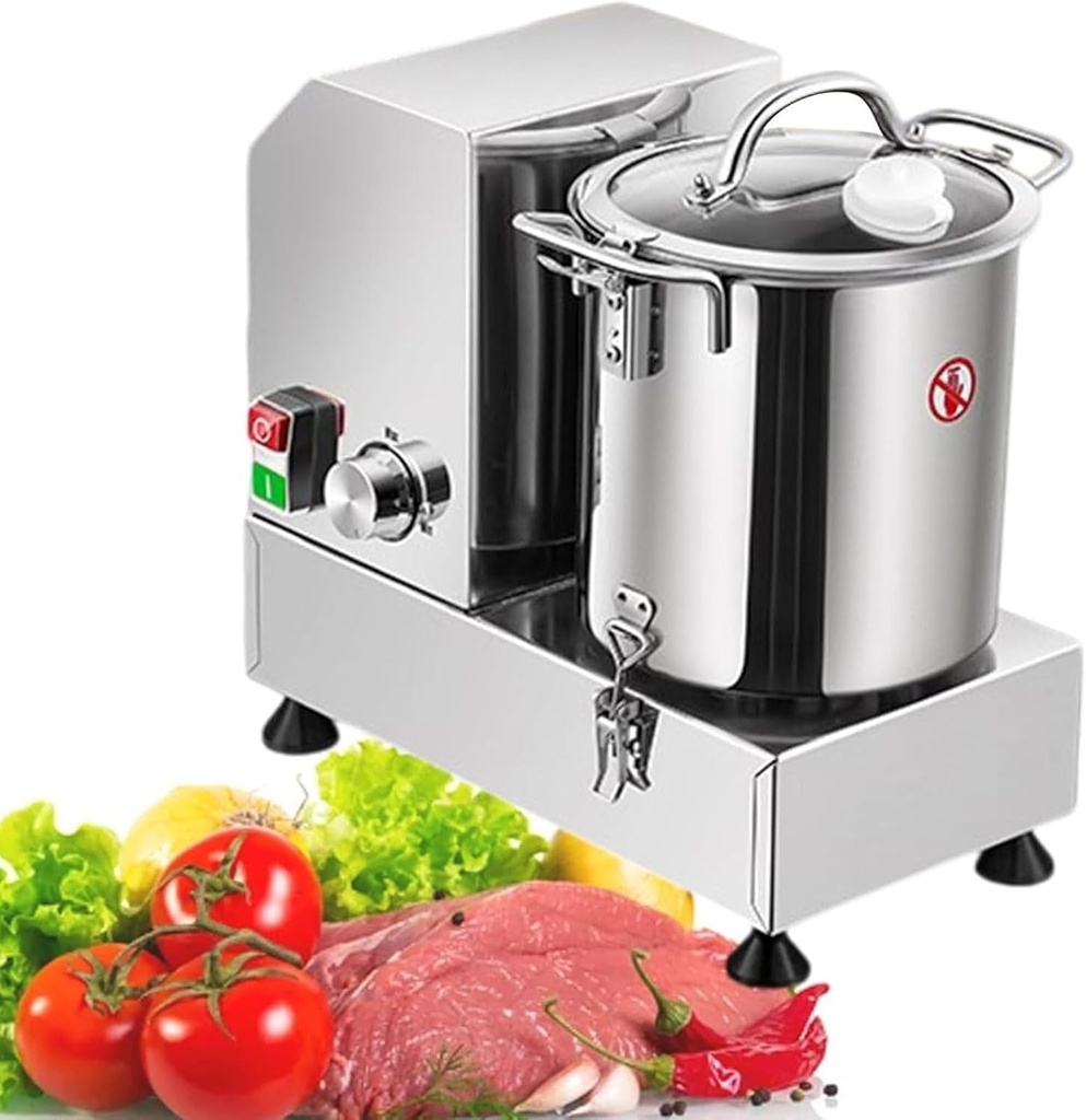 Commercial Food Processor Heavy Duty Electric Vegetable Chopper, Stainless Steel Multifunctional Meat Grinder and Veggie Cutter for Potato, Onion, Ginger, Cabbage