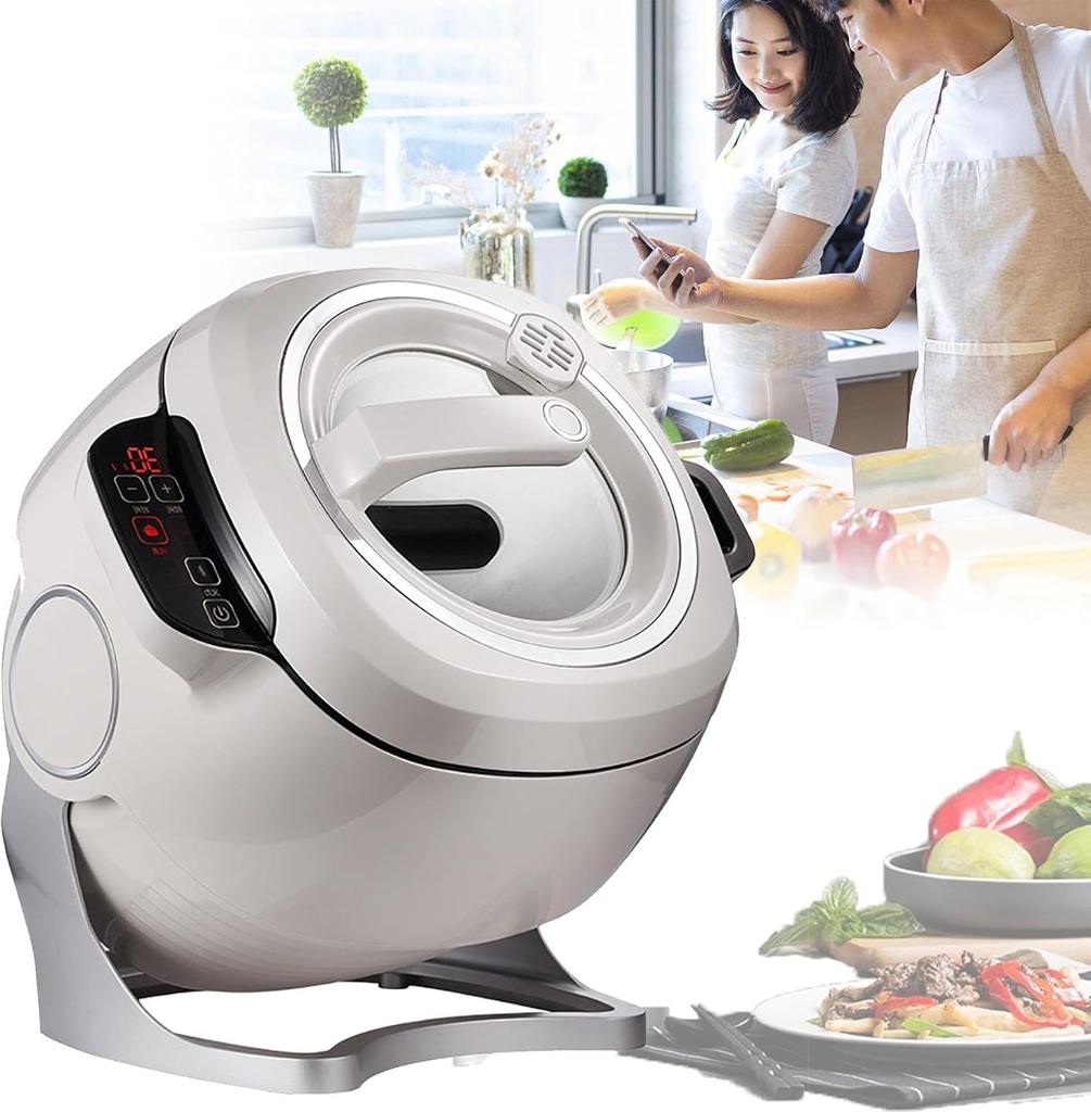 Commercial Food Processor, 6L Intelligent Automatic Cooking Machine with 360° Rotating and 3D All-Round Heating, Smart Touch Screen, for Home Restaurant