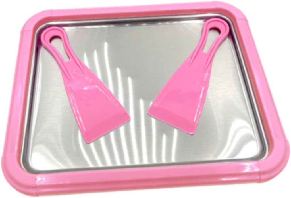 Ice Cream Plate Maker, Stainless Steel Household Fried Ice Tray, DIY Cold Pan, Plate Rolled Ice Machine for Gelato Sorbets