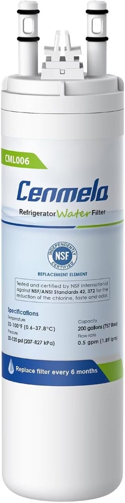 WF3CB Replacement Water Filter, Compatible with Frigidaire WF3CB, Pure Source 3, 706465, 242069601, 242086201, 242017800, WF425, Height 9 inches, Pack of 1