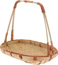 Eco-friendly Rattan Fruit Basket Handheld Snack Organizer Storage Basket for Kitchen Office