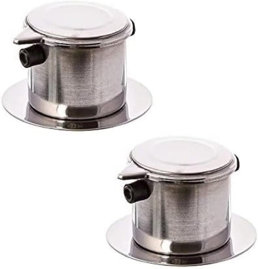 TrueCraftware- Set of 2 Stainless Steel Single Cup Coffee Brewer Infuser Filter- Vietnamese Coffee Maker Coffee Dripper Coffee Maker Home Kitchen Restaurants