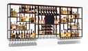 Modern Wall Mounted Wine Rack,Hanging Liquor Bottles Shelves With Wine Glass Holder,Large Metal Wine Bottle Display Shelf,Floating Wine Storage For Bar,Wine Cellar,Coffee(Black,200x120cm(78.7x47.3in))