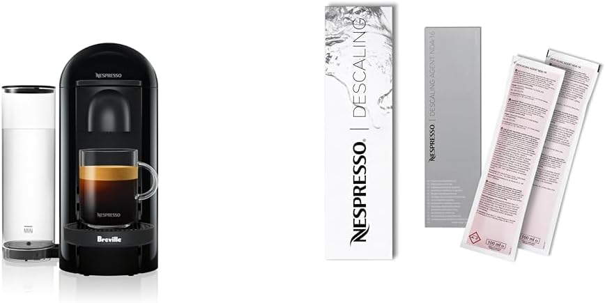 Nespresso Vertuo Plus Coffee and Espresso Maker by Breville, Ink Black Descaling Kit