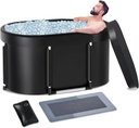 Extra Large Cold Plunge Tub with Aluminum Support Poles for Cold Water Therapy, Portable Ice Bath for Athletes Recovery, Collapsible Ice Plunge Tub for Adults with Water Filling Cushion, 100 Gal