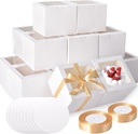 KPOSIYA 40pcs 6x6x5 inch Mini Cake Boxes with Cake Boards (20 Boxes & 20 Boards), 6 inch Small Cake Boxes with Lids，Cajas de mini pastel Bakery Boxes with Window for Christmas Thanksgiving